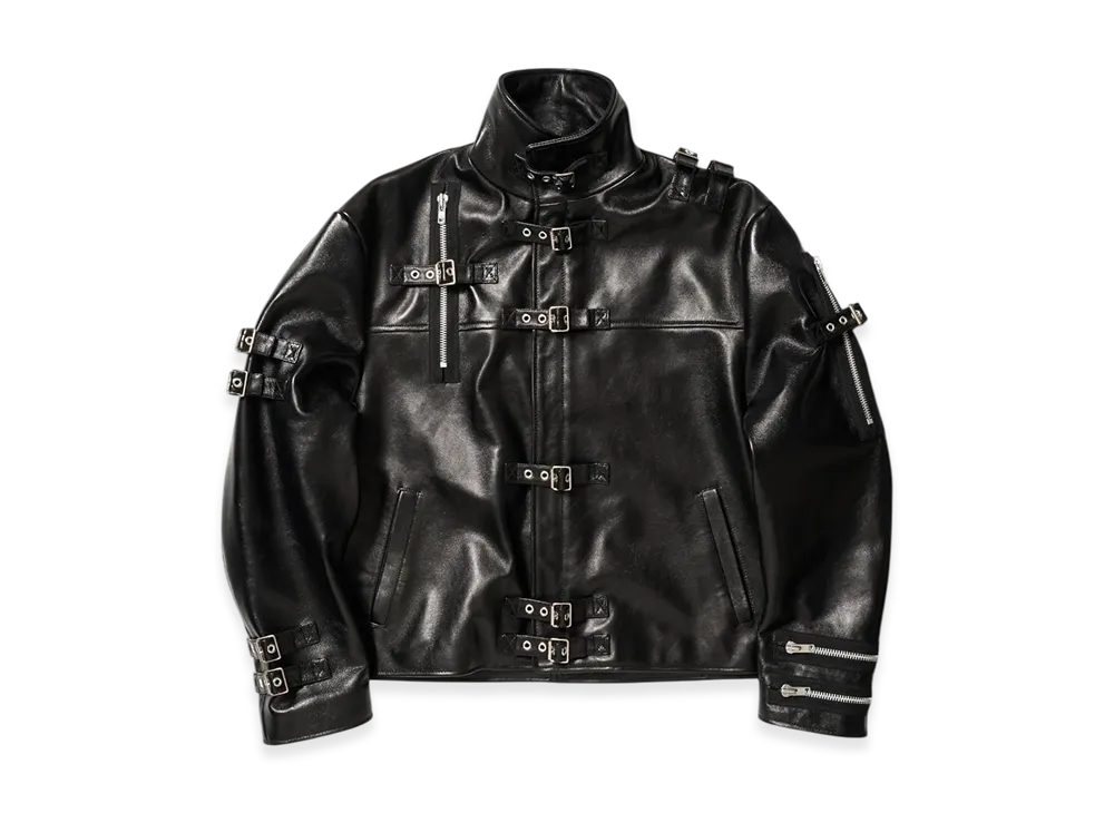 doublet Buckle Overrload Leather Jacket "Black"