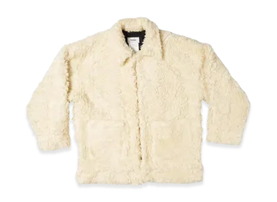 doublet Hand-Painted Hemp Faux Fur Jacket "Ivory"