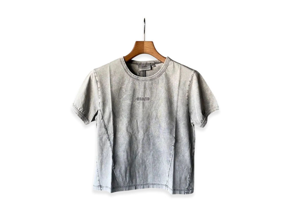 Matin Kim Small Logo Washed Top "Charcoal"