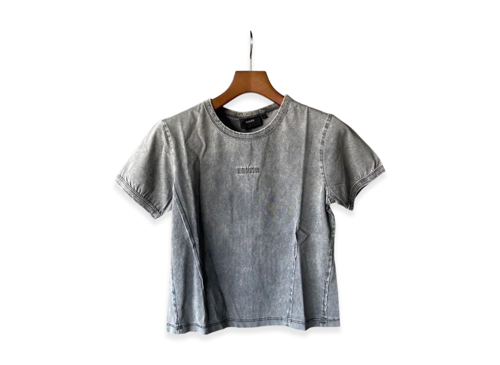 Matin Kim Small Logo Washed Top "Charcoal"