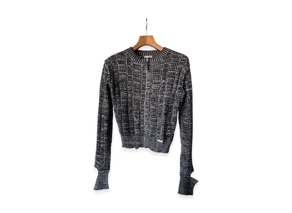 Matin Kim Slit Point Zip Up Cardigan "Black"
