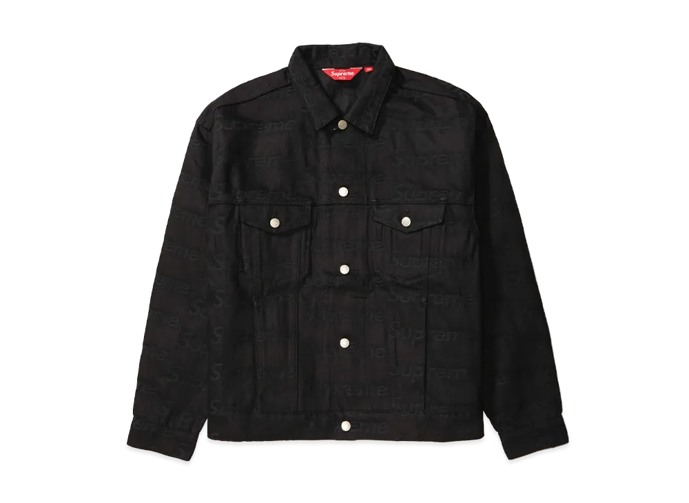 Supreme Jacquard Logos Denim Trucker Jacket 