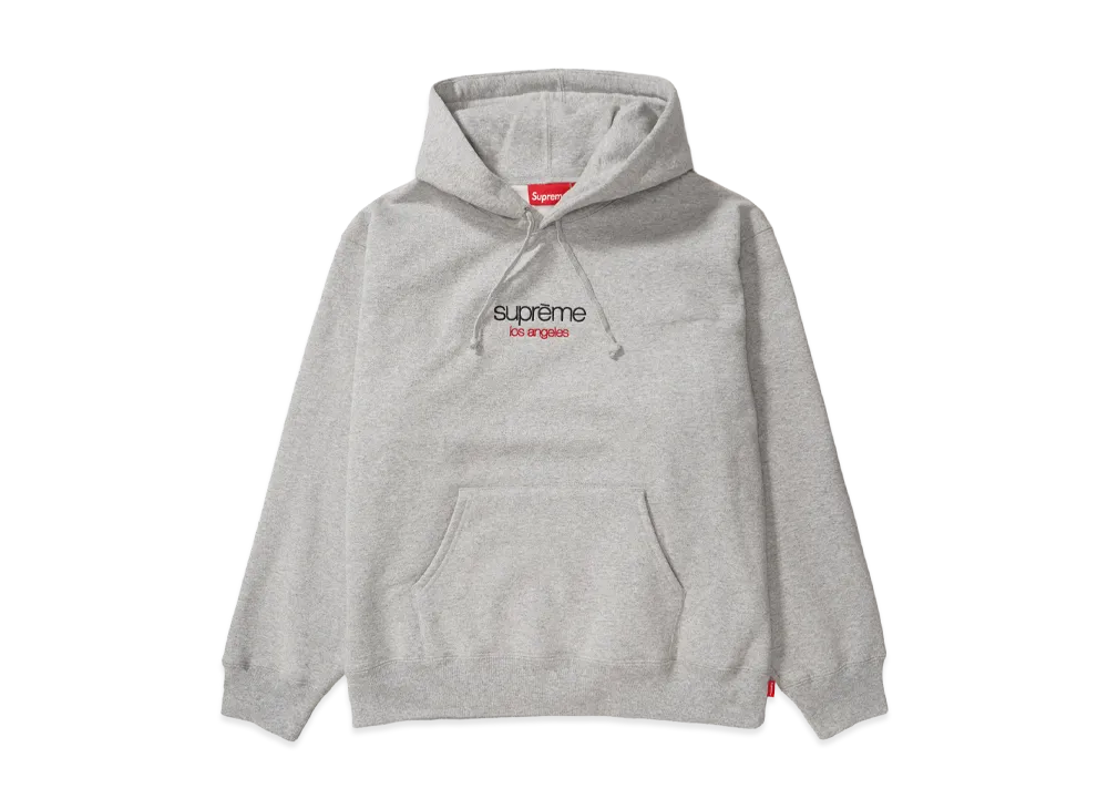 Supreme Classic Logo Shop Hooded Sweatshirt (Los Angels) "Heather Grey"