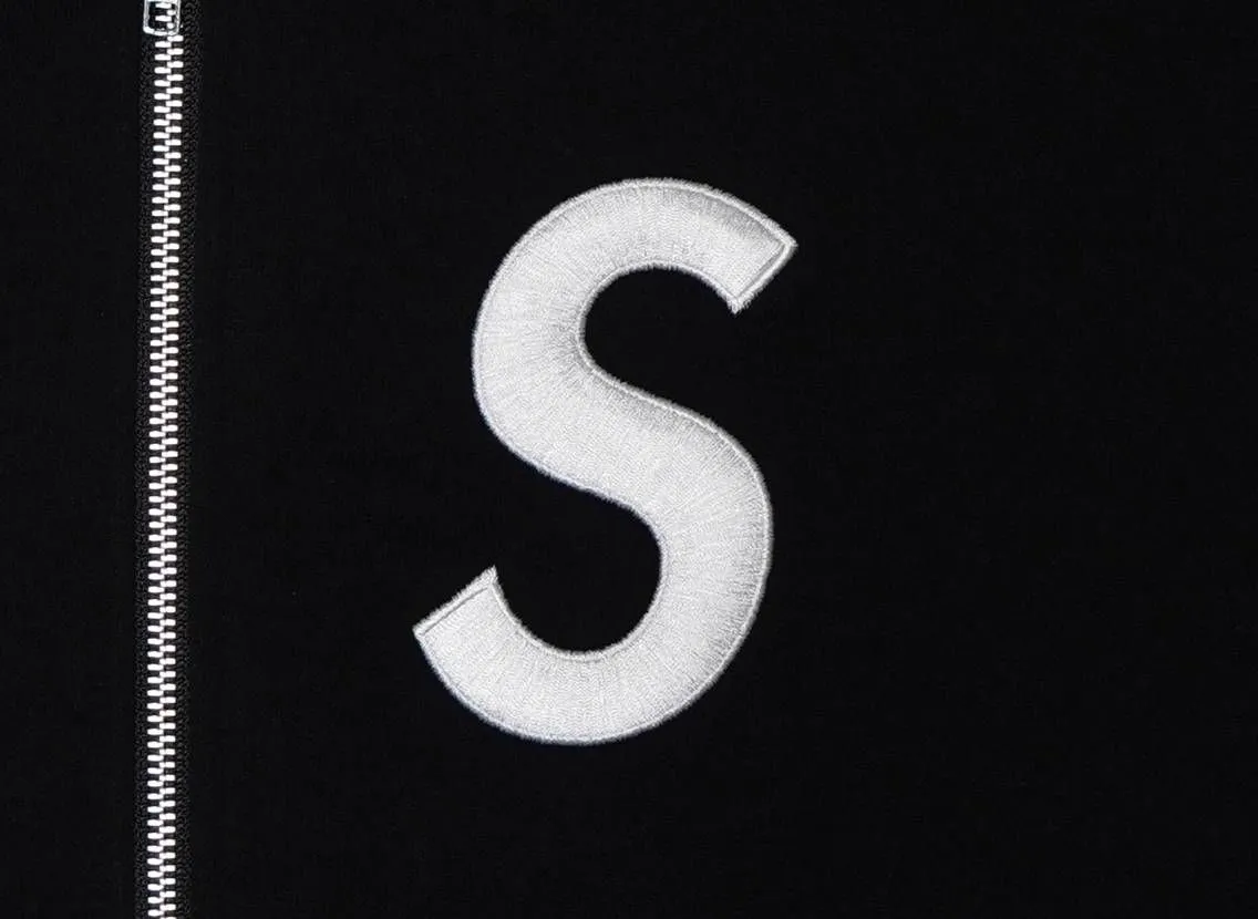 Supreme S Logo Zip Up Hooded Sweatshirt 