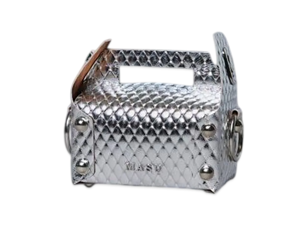 MASUBOYS Leather Cake Mini Bag "Silver"