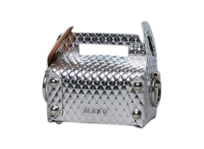 MASUBOYS Leather Cake Mini Bag "Silver"