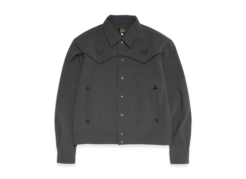 NEEDLES x STUDIOUS Piping Cowboy Jacket - Poly Double Cloth "Dark Grey"
