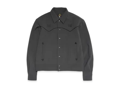 NEEDLES x STUDIOUS Piping Cowboy Jacket - Poly Double Cloth "Dark Grey"