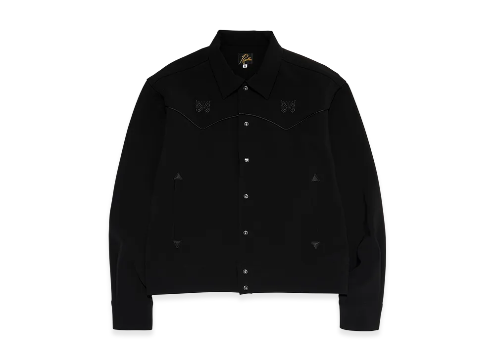 NEEDLES x STUDIOUS Piping Cowboy Jacket - Poly Double Cloth "Black"