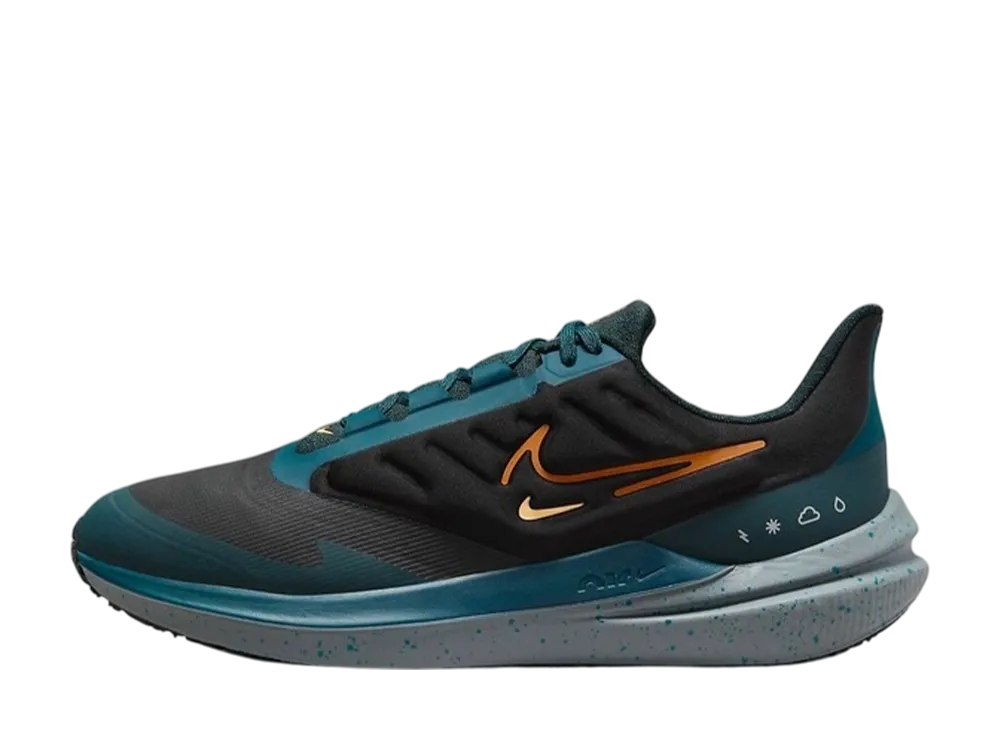 ナイキ エアウィンフロー9 シールド "ブラックディープジャングル"