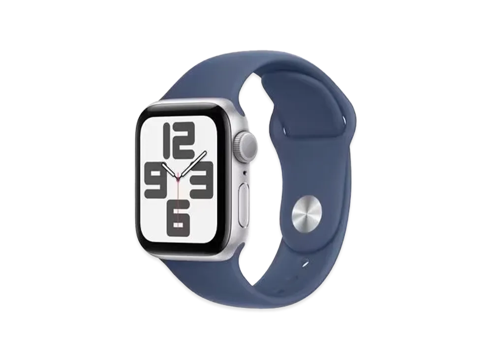 Apple Watch SE (GPS) 40mm Aluminum Case Denim Sport Band "Silver"