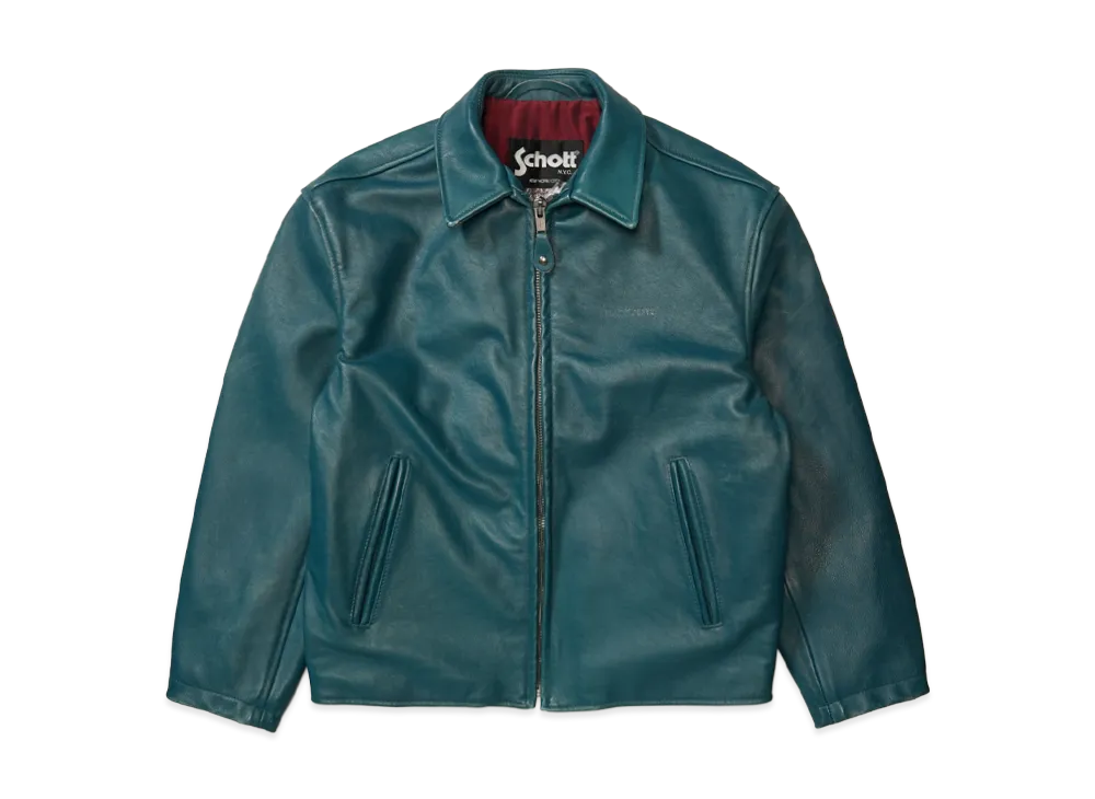 シュプリーム x ショット レザー レーサー ジャケット "ティール"