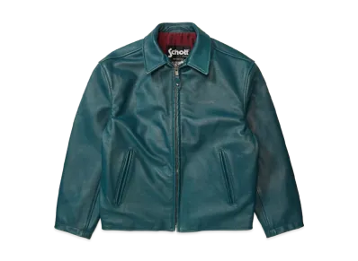 Supreme x Schott Leather Racer Jacket "Teal"