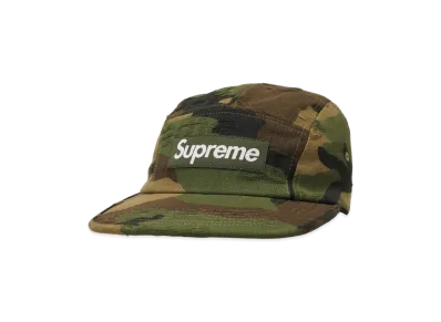 Supreme Jacquard Logos Denim Camp Cap "Woodland Camo"
