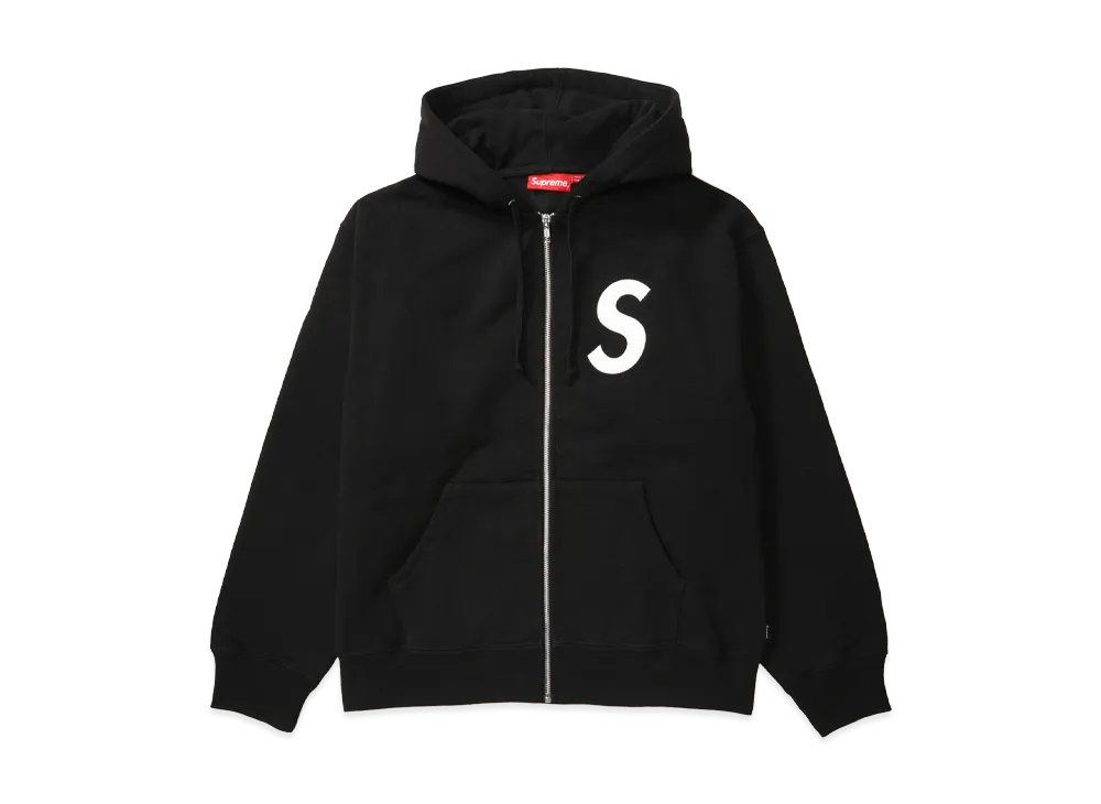 Supreme S Logo Zip Up Hooded Sweatshirt (25FW) "Black"