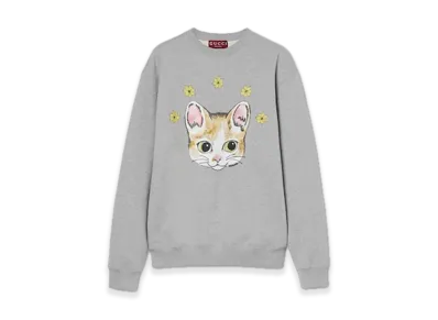 GUCCI x Higuchi Yuko Cotton Jersey Sweatshirt Japan Exclusive "Grey Melange"