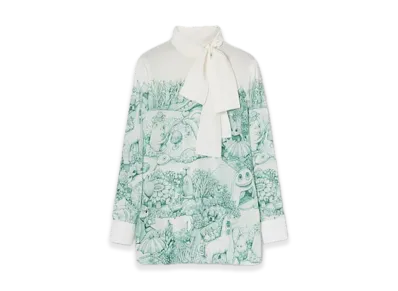 GUCCI x Higuchi Yuko Print Silk Shirt Japan Exclusive "White/Green"