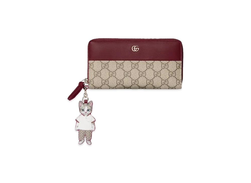 GUCCI x Higuchi Yuko Bicolor Zip Around Wallet Japan Exclusive "Rosso Ancora"