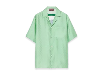 GUCCI x Higuchi Yuko Silk Twill Bowling Shirt Japan Exclusive "Light Green"
