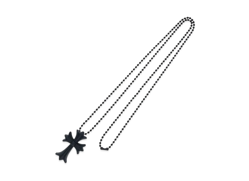 Chrome Hearts Rubber Small CH Cross Silicon Necklace "Black"