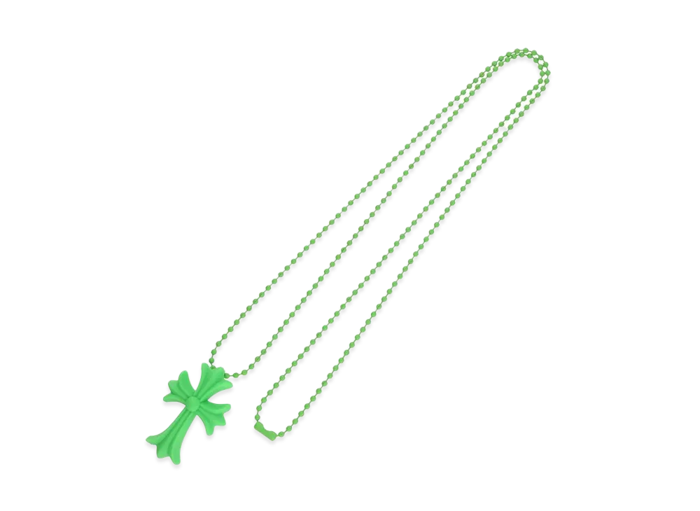 クロムハーツ ラバー スモール CHクロス シリコンネックレス "グリーン"