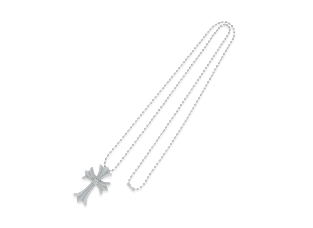 Chrome Hearts Raverth Small CH Cross Silicon Necklace "Grey"