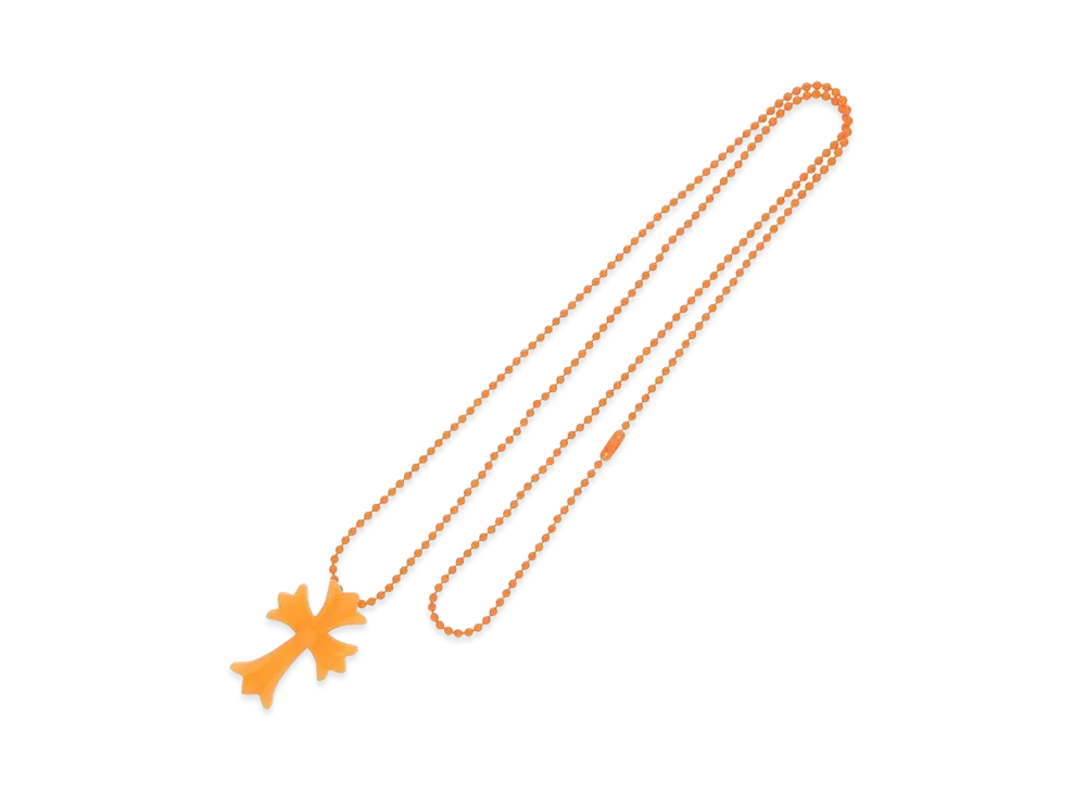 Chrome Hearts Rubber Small CH Cross Silicon Necklace "Orange"