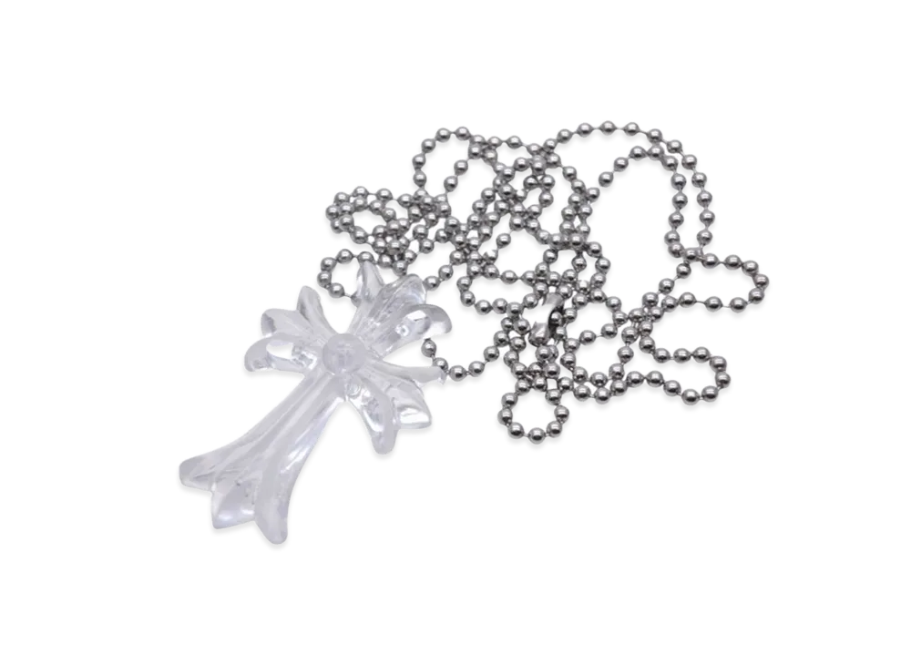 Chrome Hearts Rubber Small CH Cross Silicon Necklace "Clear"