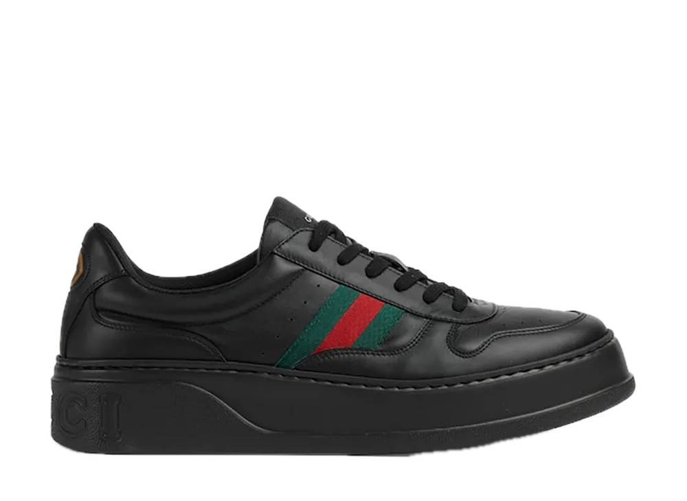 GUCCI ラン　スニーカー　ブラック GG付き メンズ チャンキースニーカー ・ブラック GGスプリーム