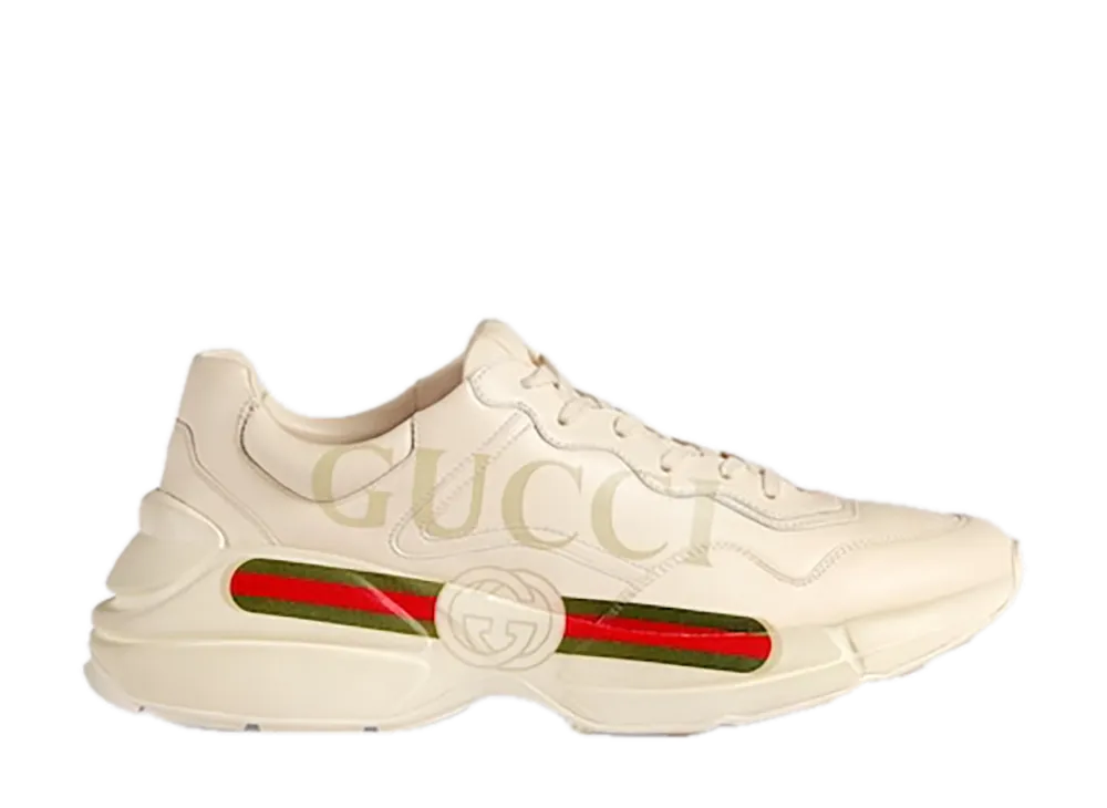グッチ ライトン グッチ ロゴ レザー スニーカー "アイボリー "