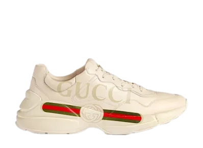 GUCCI Rython Gucci Logo Leather Sneaker "Ivory"