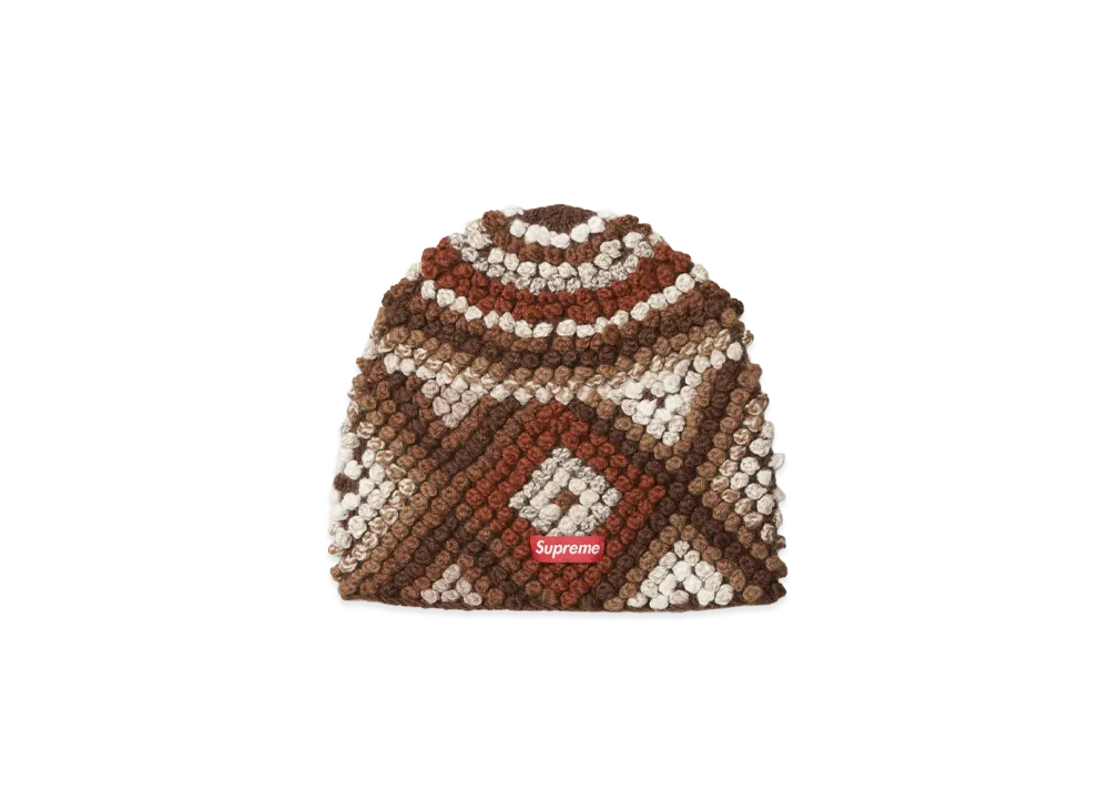 Supreme Textured Knit Beanie "Brown"