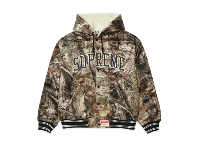 Supreme x Mitchell & Ness Lined Hooded Satin Varsity Jacket "Realtree AP Camo"