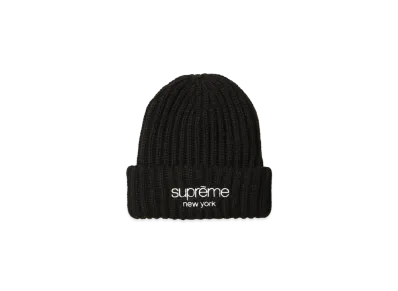Supreme Chunky Rib Classic Logo Beanie "Black"