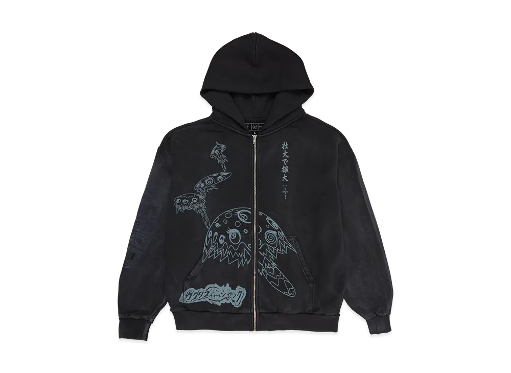 Travis Scott Cactus Jack x Fragment x Takashi Murakami Reborn Zip Hoodie "Black"