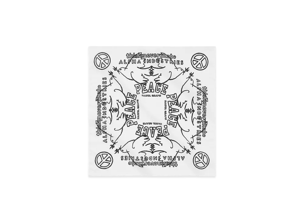 thisisneverthat x PEACE Souvenir Bandana "White"