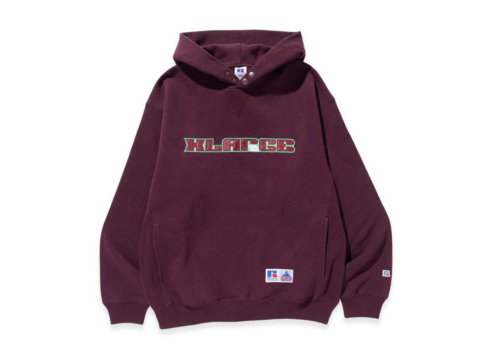 XLARGE x RUSSELL ATHLETIC Pullover Hooded Sweatshirt "Burgundy"