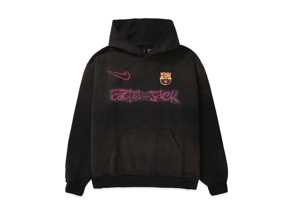 Travis Scott Cactus Jack x Nike x FC Barcelona Spray Logo Hoodie "Black"
