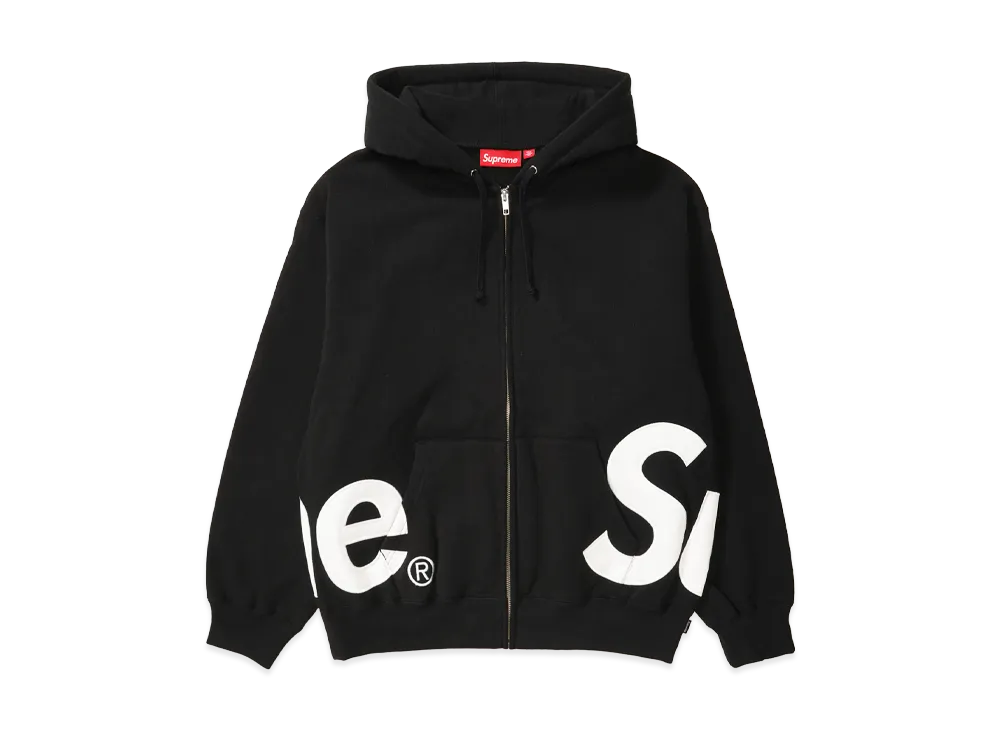 シュプリーム ビッグロゴ ジップアップ フード スウェットシャツ "ブラック"