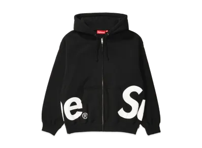 Supreme Big Logo Zip Up Hooded Sweatshirt "Black"