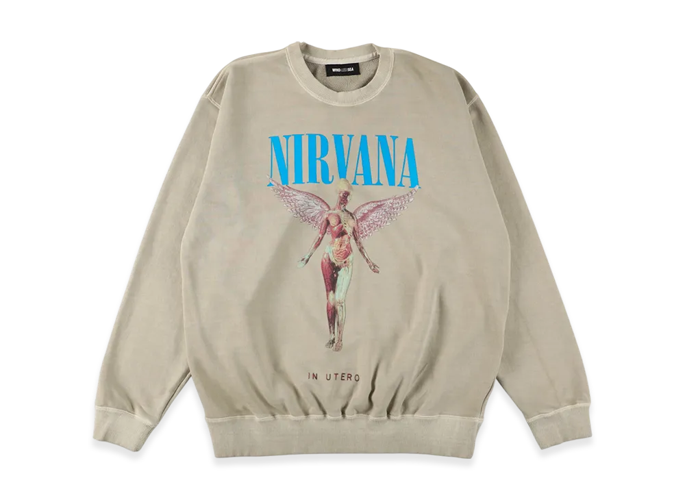 WIND AND SEA x Nirvana In Utero Crew Neck Sweat "Sand Beige"