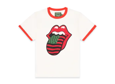 DENIM TEARS Rolling Stones Ringer Tee "White"