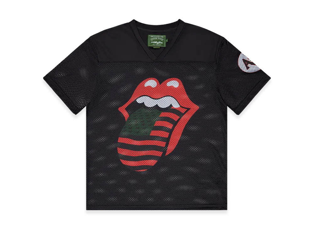 DENIM TEARS Rolling Stones Football Jersey "Black"