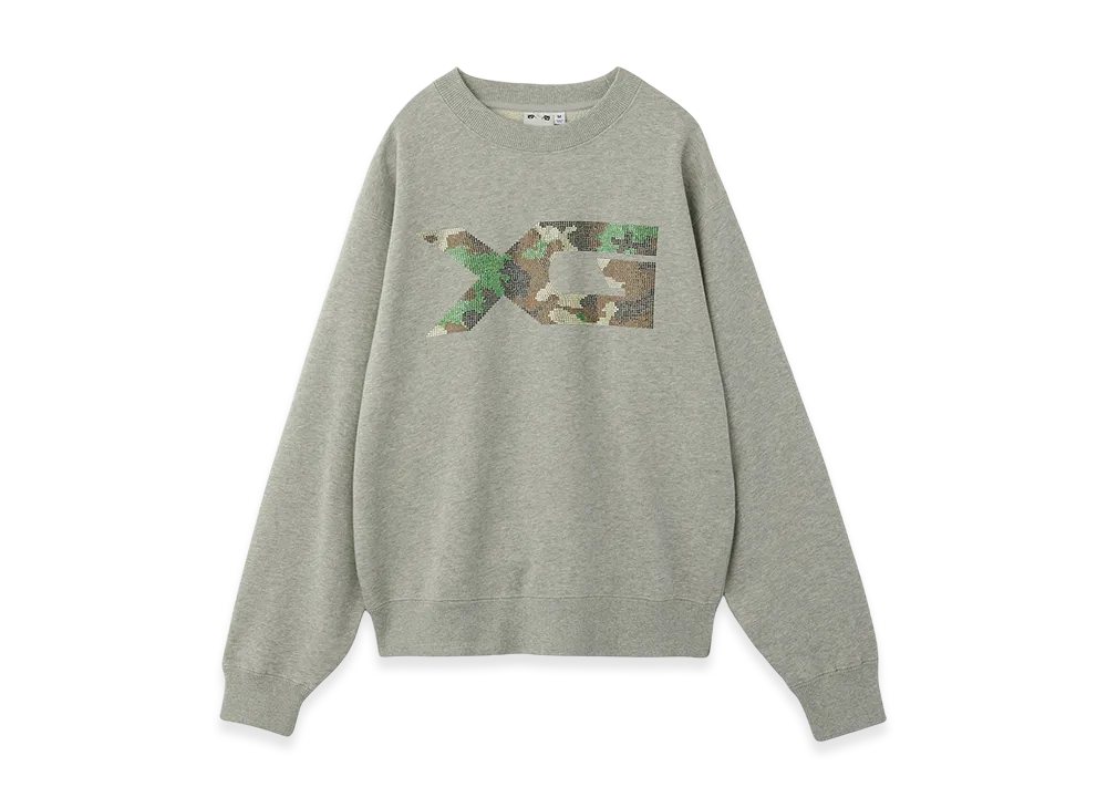 X-Girl Rhinestone Camo Logo Sweat Top "Ash"