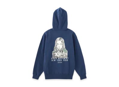 X-Girl Collage Camo Face Zip Up Sweat Hoodie "Navy"