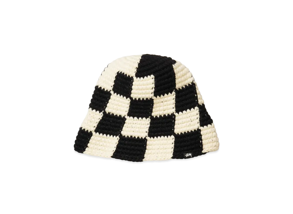 Stussy Bucket Hat Checker Knit "Black"