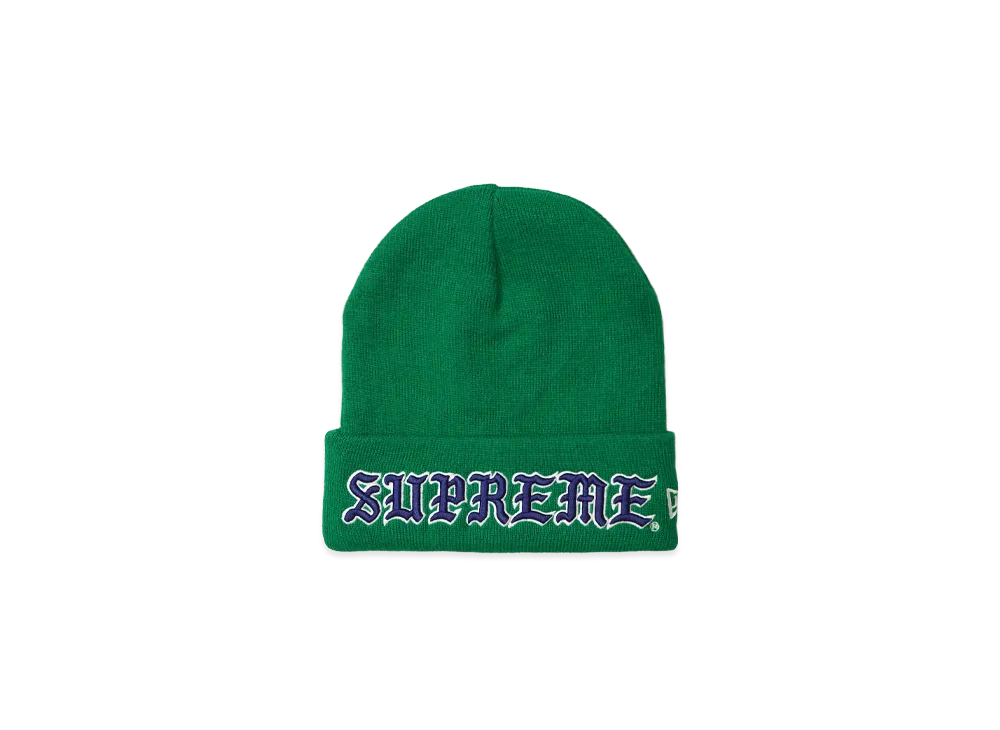 Supreme New Era Old English Beanie "Green"