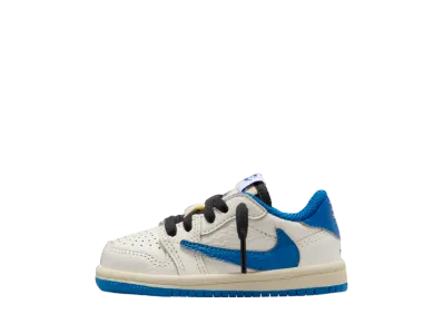Travis Scott × fragment design × Nike TD Jordan 1 Low OG "Sail/Military Blue"