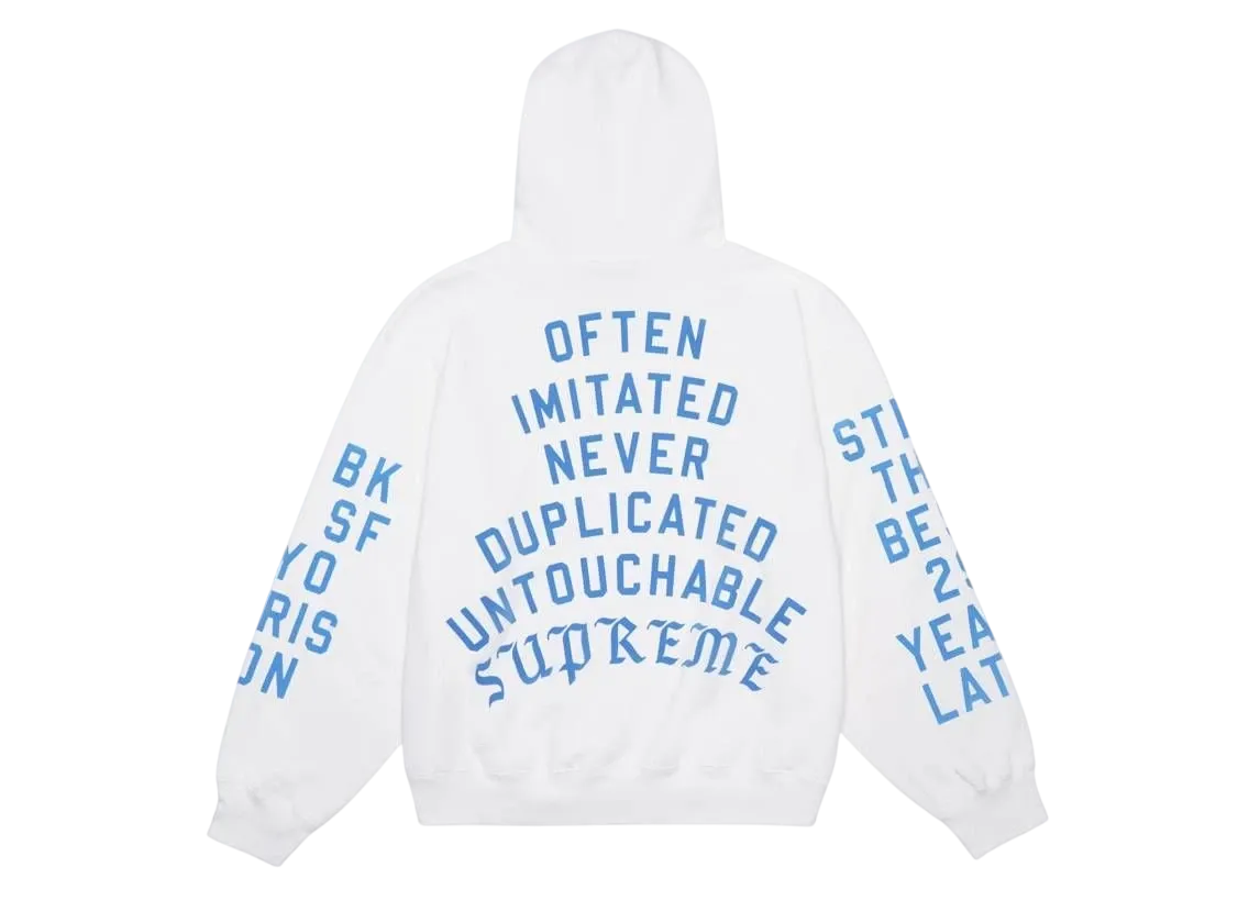 Supreme Team Flocked Hooded Sweatshirt 