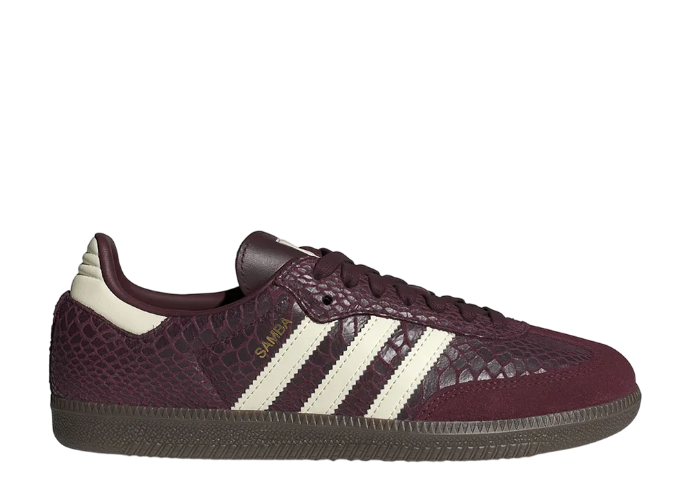 adidas Women's Samba OG "Snakeskin/Maroon/Cream White"
